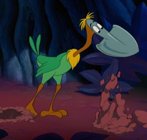 Alice in wonderland shovel bird